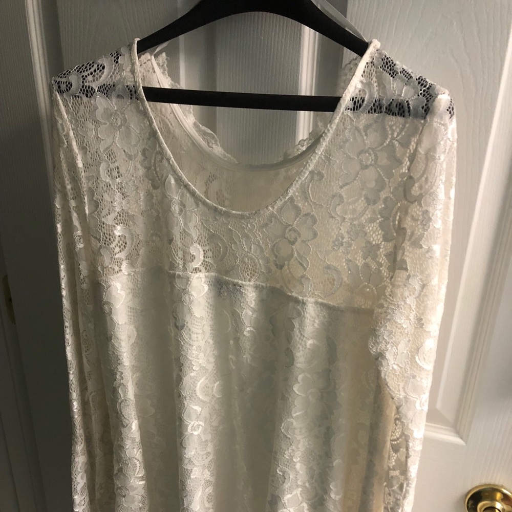 White lace dress, knee length